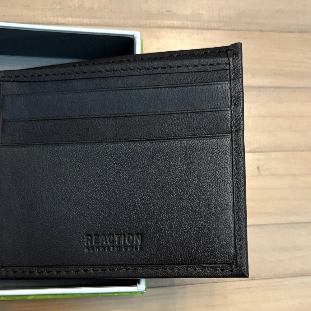 Kenneth Cole Reaction Dark Leather Bi-Fold Wallet